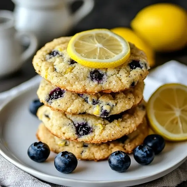 Blueberry lemon cookies served on a plate