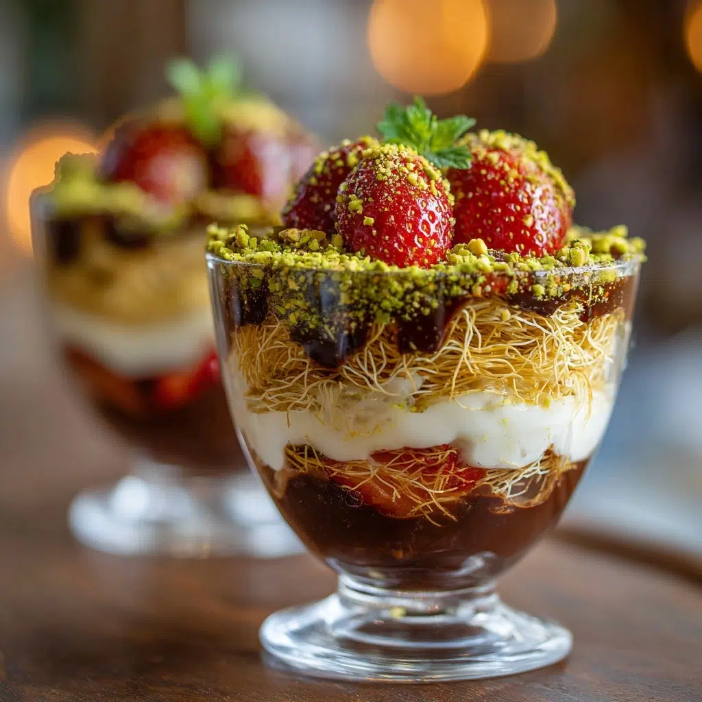 Dubai chocolate covered strawberries dessert