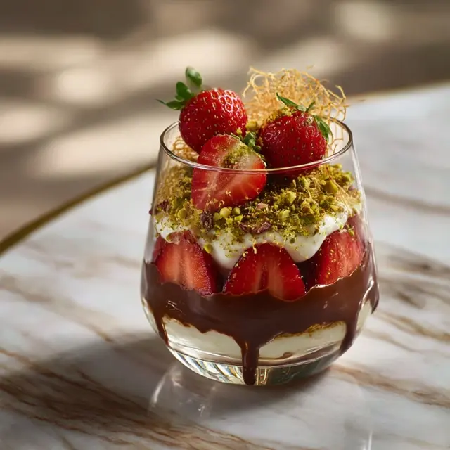 Dubai Chocolate Strawberry Cup Dessert