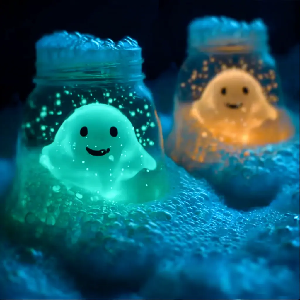 Fantasma bailarín luminoso con bicarbonato de sodio: una manualidad científica divertida 49