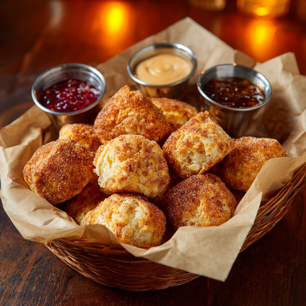 serving cinnamon sugar biscuit bites