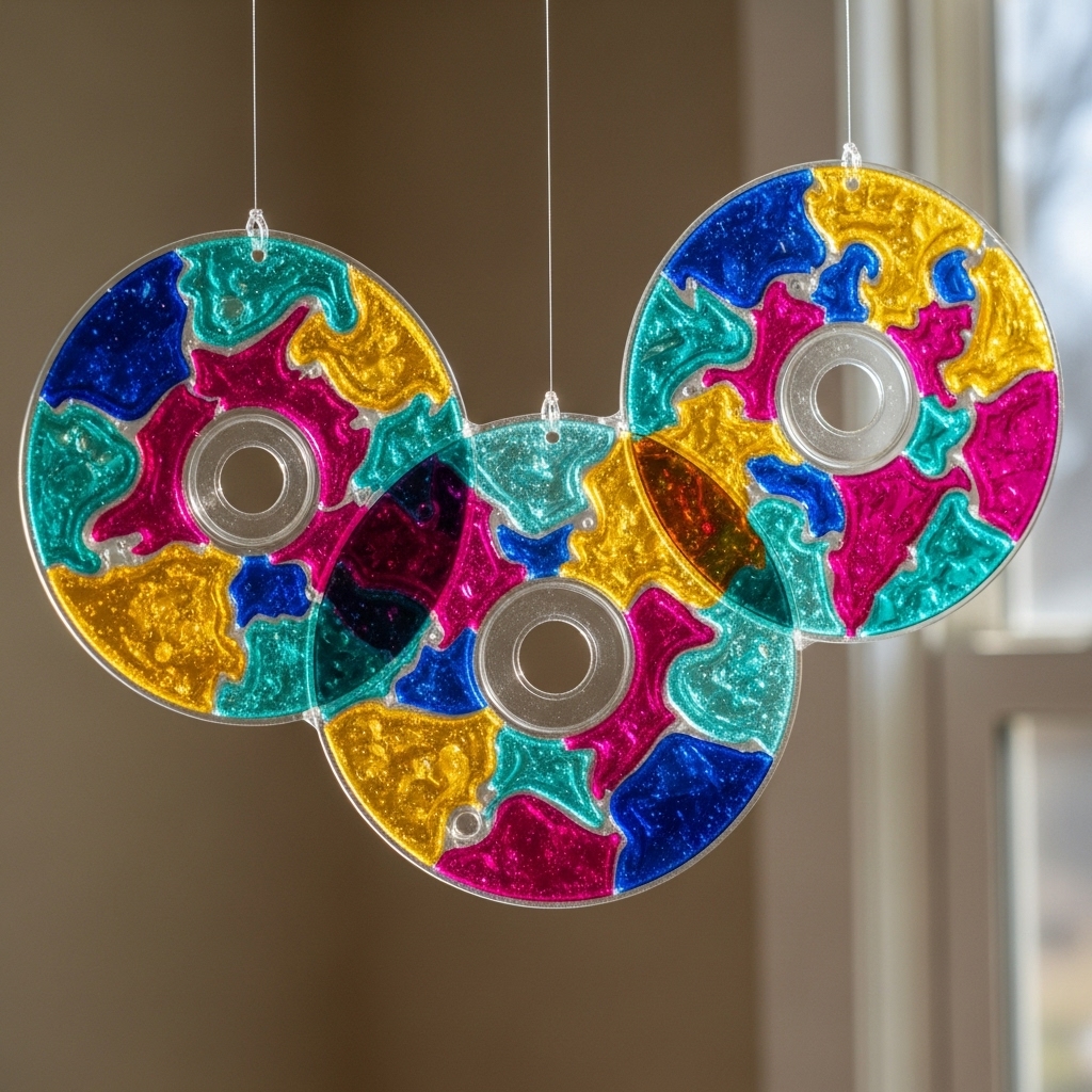 Atrapasoles Hechos con CD Reciclados 24