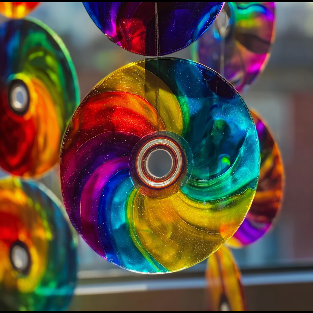 Atrapasoles Hechos con CD Reciclados 24