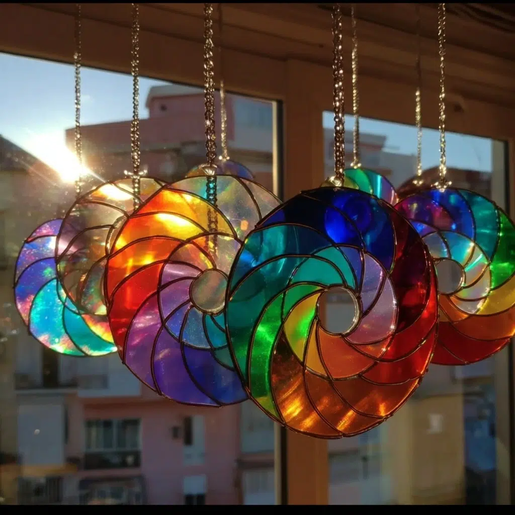 Atrapasoles Hechos con CD Reciclados 24