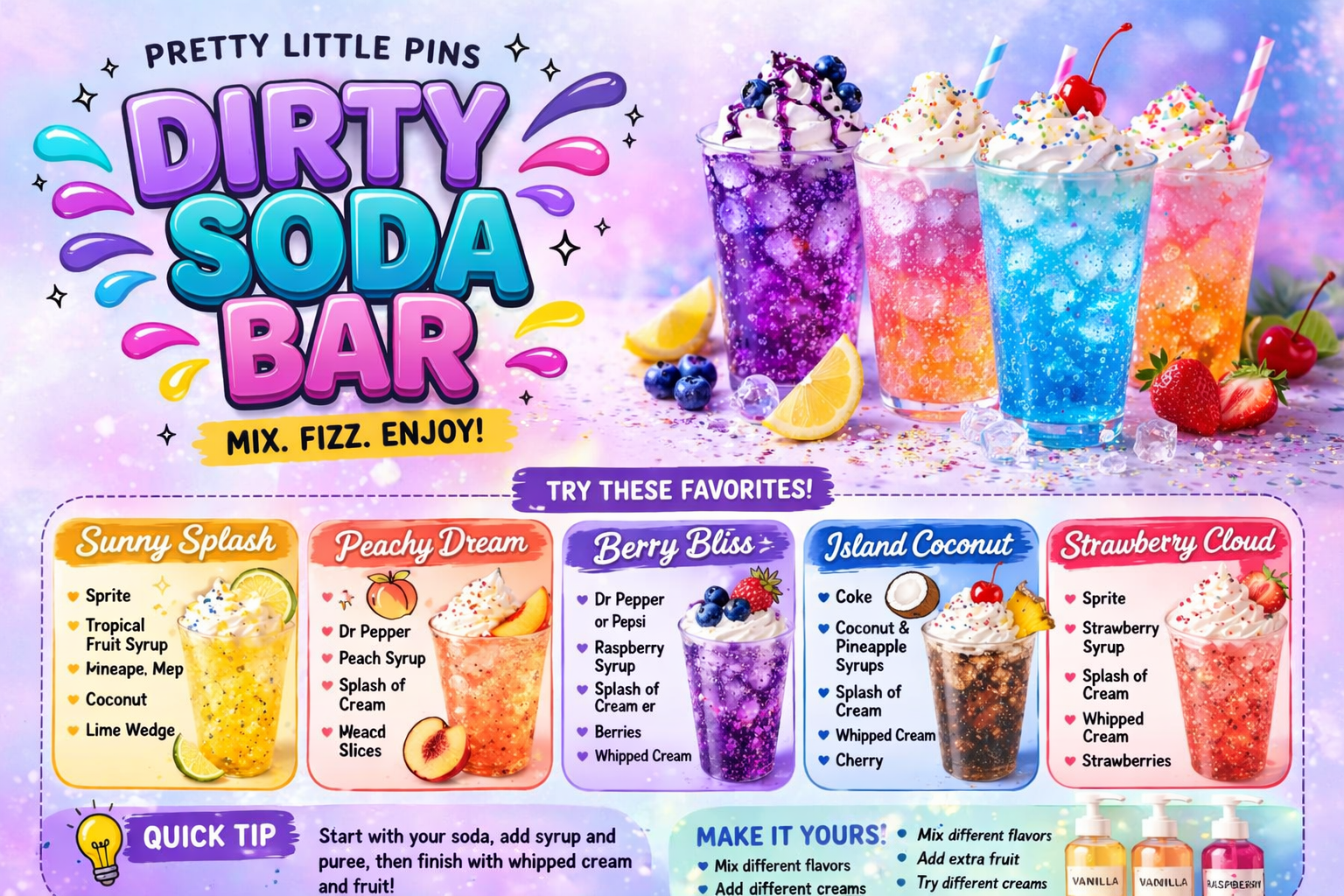 Strawberry Cream Dirty Soda – Trendy Fizzy Treat Strawberry Cream Dirty Soda Strawberry Cream Dirty Soda
